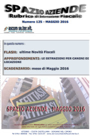 SPAZIO AZIENDE – n. 125 Maggio 2016 » LE DETRAZIONI PER CANONI DI LOCAZIONE