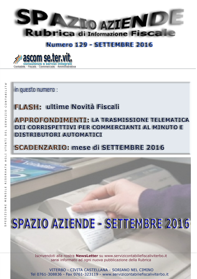 SPAZIO AZIENDE N. 129 - SETTEMBRE 2016