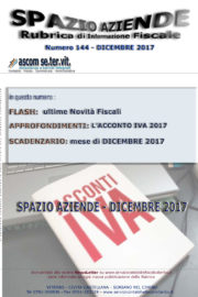 SPAZIO AZIENDE – n. 144 DICEMBRE 2017 » L’ACCONTO IVA 2017
